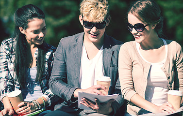 Image showing group of students or teenagers hanging out