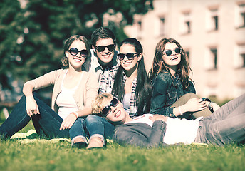 Image showing group of students or teenagers hanging out