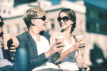 Image showing group of students or teenagers hanging out