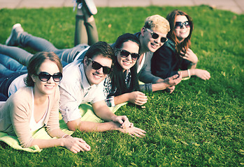 Image showing group of students or teenagers hanging out