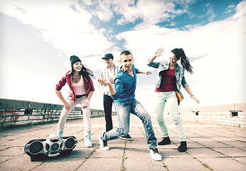 Image showing group of teenagers dancing