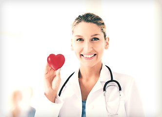 Image showing female doctor with heart