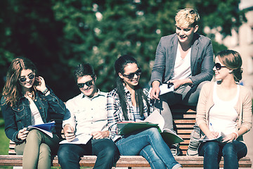 Image showing group of students or teenagers hanging out