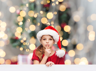 Image showing smiling little girl in santa helper hat