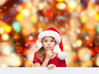 Image showing smiling little girl in santa helper hat