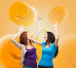 Image showing smiling teenage girls having fun