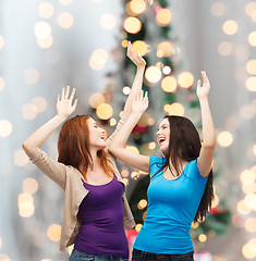 Image showing smiling teenage girls having fun