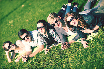 Image showing group of students or teenagers hanging out