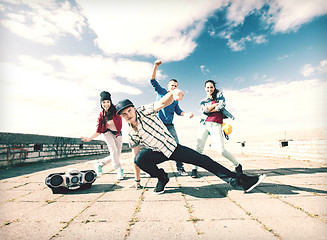 Image showing group of teenagers dancing