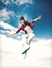 Image showing beautiful dancing girl jumping