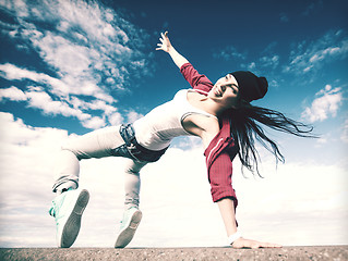 Image showing beautiful dancing girl in movement