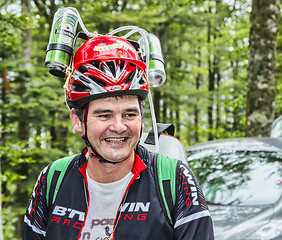 Image showing Funny Disguised Fan of Le Tour de France