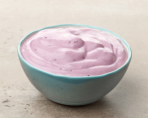 Image showing pink fruit yogurt