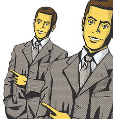 Image showing Vector Business Man Show Something With Finger