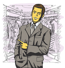 Image showing Vector Business Man Show Something With Finger