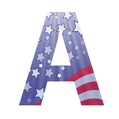 Image showing american flag letter A