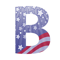 Image showing american flag letter B