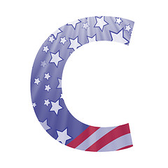 Image showing american flag letter C