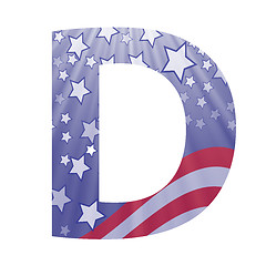 Image showing american flag letter D