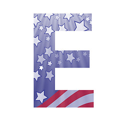 Image showing american flag letter E