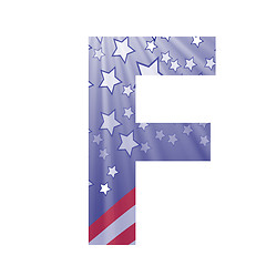 Image showing american flag letter F