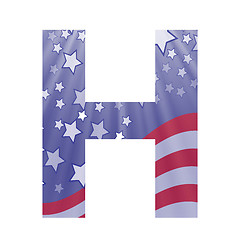 Image showing american flag letter H