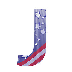 Image showing american flag letter J