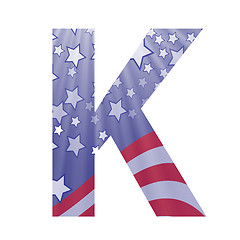 Image showing american flag letter K