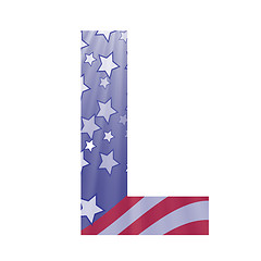 Image showing american flag letter L