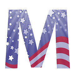 Image showing american flag letter M