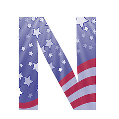 Image showing american flag letter N