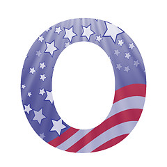 Image showing american flag letter O
