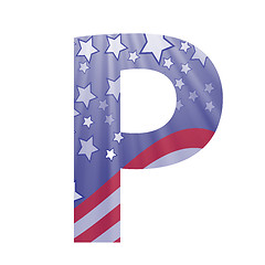 Image showing american flag letter P