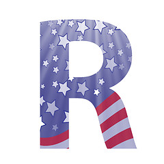 Image showing american flag letter R