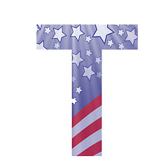 Image showing american flag letter T