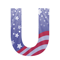 Image showing american flag letter U