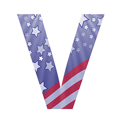 Image showing american flag letter V