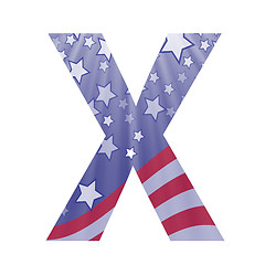 Image showing american flag letter X