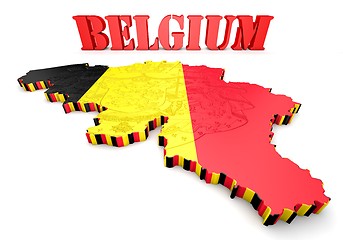 Image showing map illustration of Belgium with flag