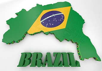 Image showing map illustration of Brazil