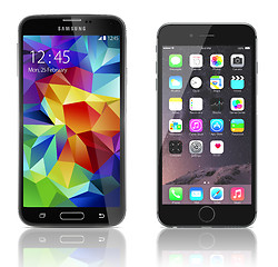 Image showing Samsung Galaxy S5 vs Apple iPhone 6