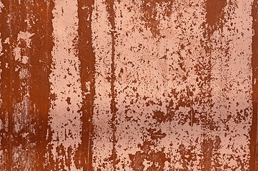 Image showing Old Plastered pink and brown wall as an abstract background