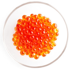 Image showing Plate of red caviar