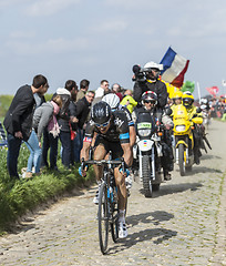 Image showing The cyclist Geraint Thomas - Paris Roubaix 2014