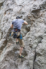 Image showing Free climbing