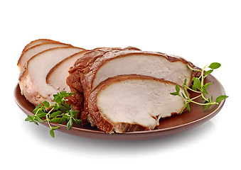 Image showing smoked chicken breast slices