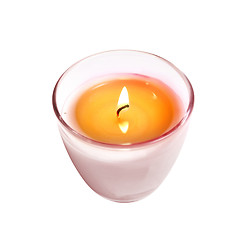 Image showing Candle in Glass on White Background