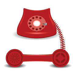 Image showing old red phone