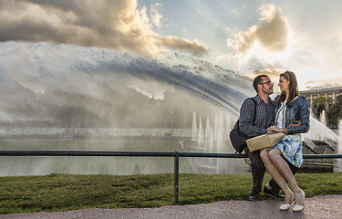 Image showing Young Couple at Dusk in Paris