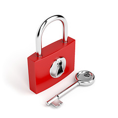 Image showing Padlock and key